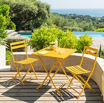 MESA PLEGABLE CUADRADA DE 2 PLAZAS MOSTAZA GREENSBORO - Imagen 2