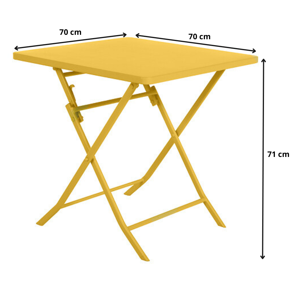MESA PLEGABLE CUADRADA DE 2 PLAZAS MOSTAZA GREENSBORO - Imagen 3