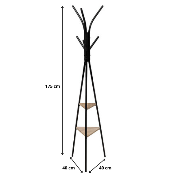PERCHERO DE PIE CON 6 COLGADORES Y ESTANTES JANO - Imagen 3