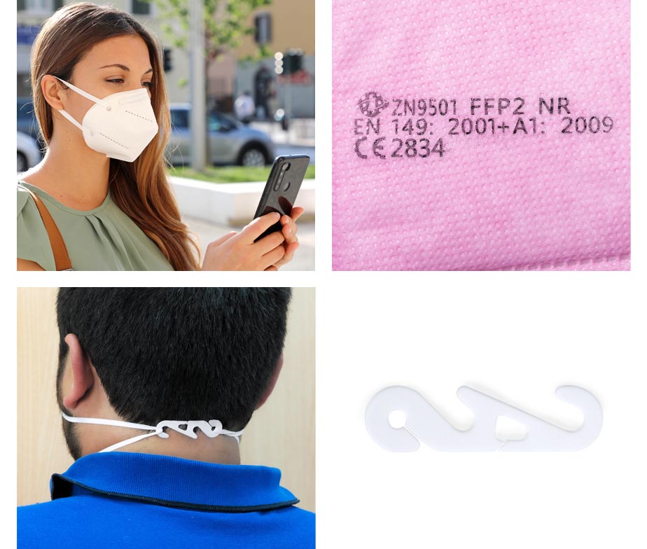 Mascarilla FFP2 Homologada Autofiltrante Con Marcado CE y Ajustador Craneal 1,5 €/ud. (Pack 25 uds.) - Imagen 2