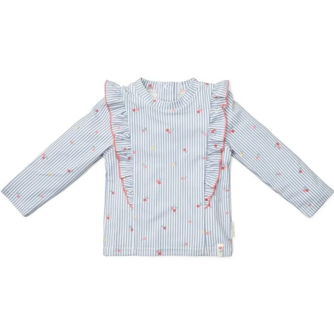 Camiseta UV Manga Larga Sunny Flowers Azul | Little Dutch - Imagen 2